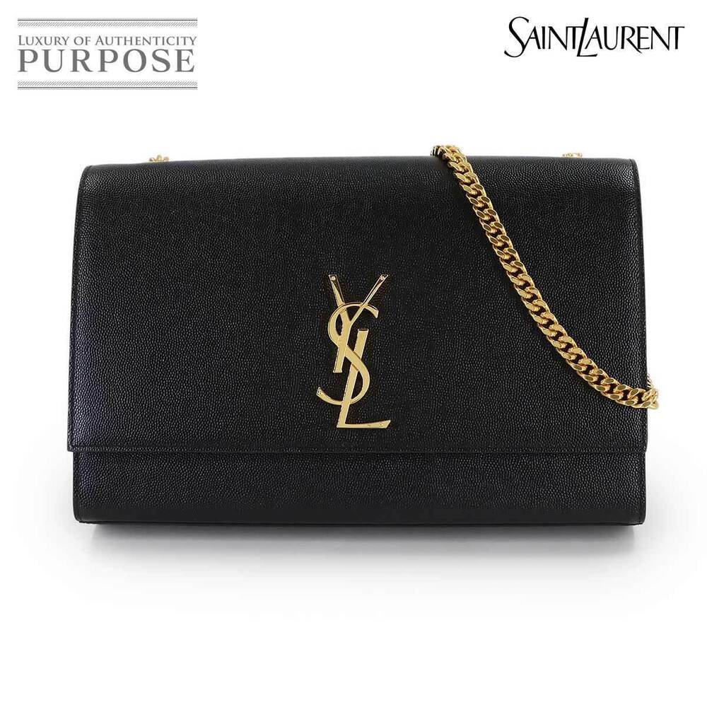 Saint Laurent Kate Chain Shoulder Bag Leather Black